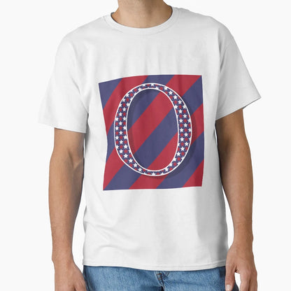 Letter O Americana Old Glory Red And T-Shirt - Minimalist Print for Adults - T-Shirt, Sweatshirt, Hoodie