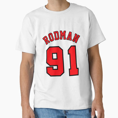 Dennis Rodman 91 Jersey T-Shirt - Unique Graphic for Adults - T-Shirt, Sweatshirt, Hoodie