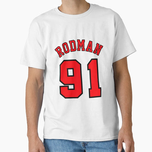 Dennis Rodman 91 Jersey T-Shirt - Unique Graphic for Adults - T-Shirt, Sweatshirt, Hoodie