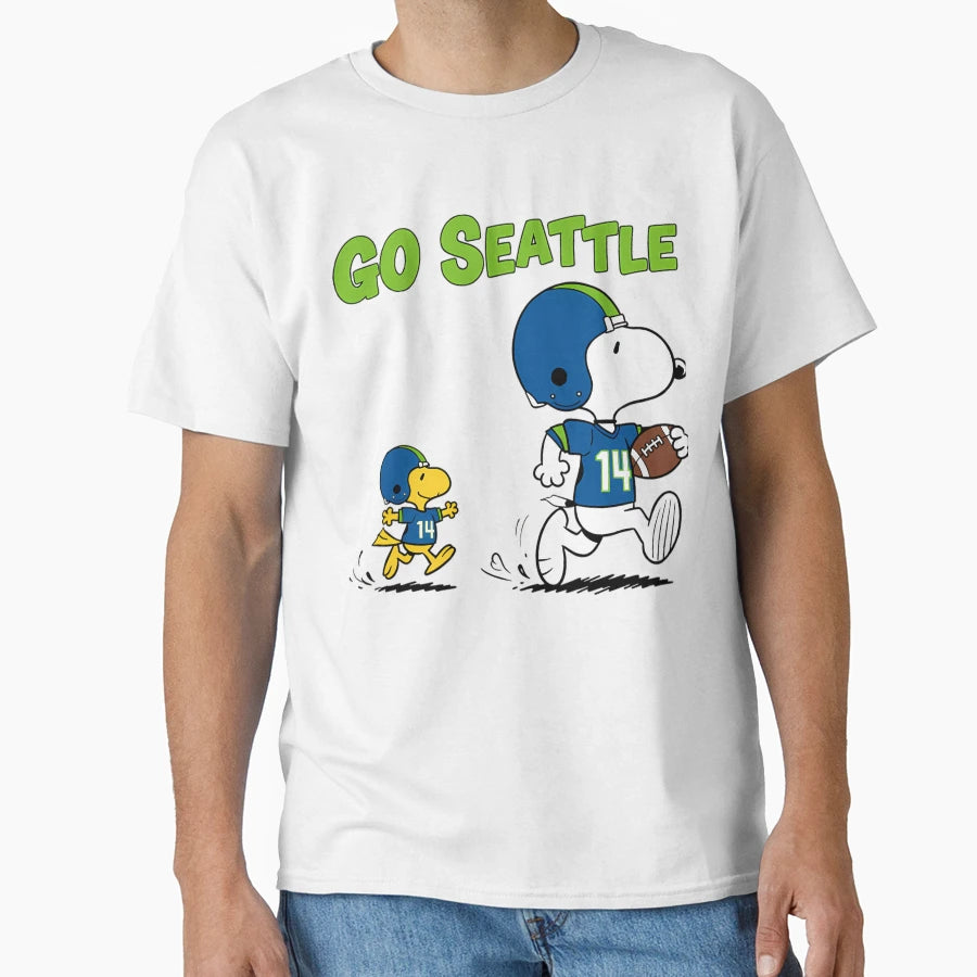 Seattle Seahawks Snoopy And Woodstock T-Shirt - Trendy Graphic Men Women - T-Shirt, Sweatshirt, Hoodie