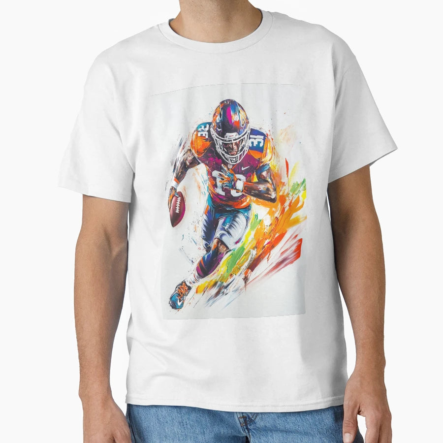 American Footballer Vibrant Colours T-Shirt - Minimalist Print Unisex - T-Shirt, Sweatshirt, Hoodie