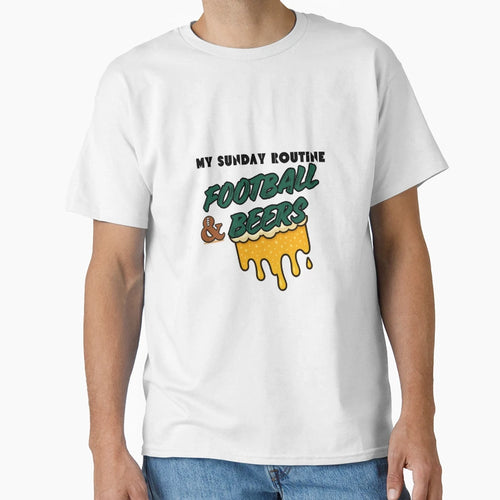 Jets Sunday Football Beers Routine T-Shirt - Minimalist Print Men Women - T-Shirt, Sweatshirt, Hoodie