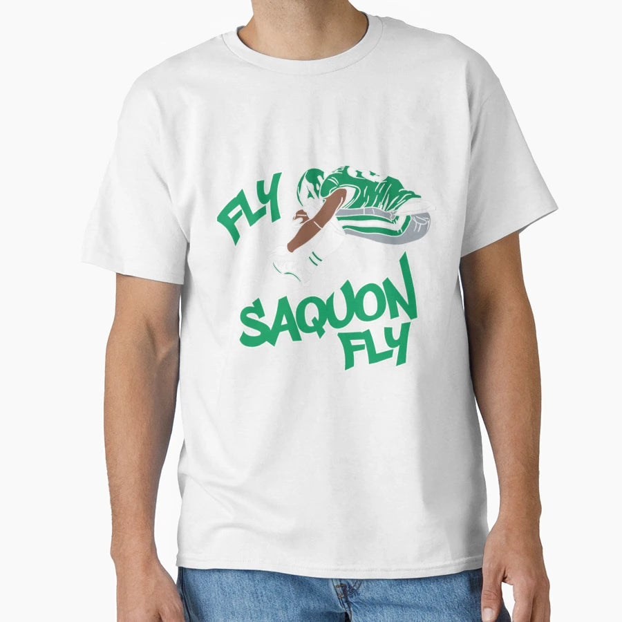 Fly Saquon Fly Cartoon Version T-Shirt - Trendy Graphic for Adults - T-Shirt, Sweatshirt, Hoodie