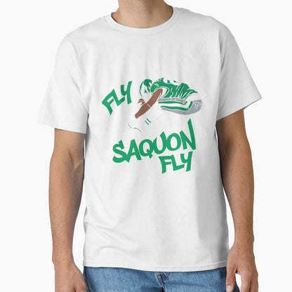 Fly Saquon Fly Cartoon Version T-Shirt - Trendy Graphic for Adults - T-Shirt, Sweatshirt, Hoodie