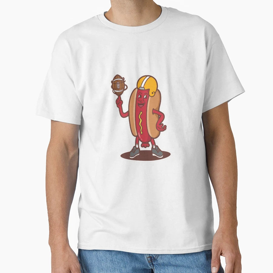Hotdog American Football T-Shirt - Minimalist Print Men Women - T-Shirt, Sweatshirt, Hoodie