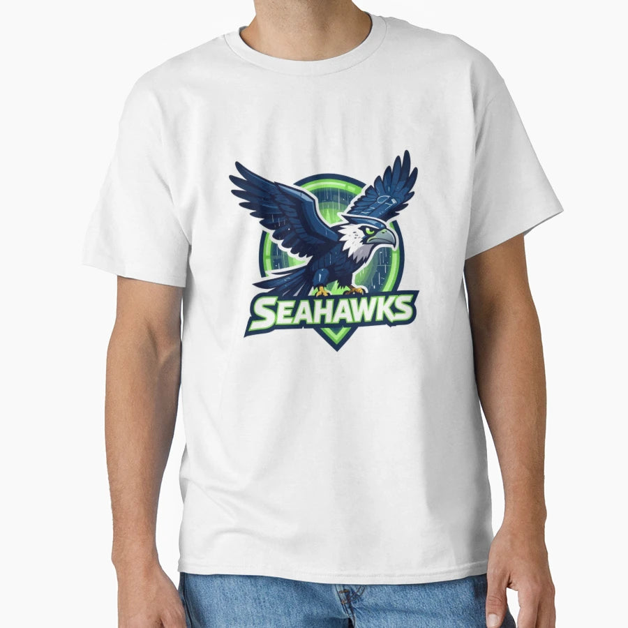Seattle Seahawks Football Decal T-Shirt - Custom Art Print Unisex - T-Shirt, Sweatshirt, Hoodie