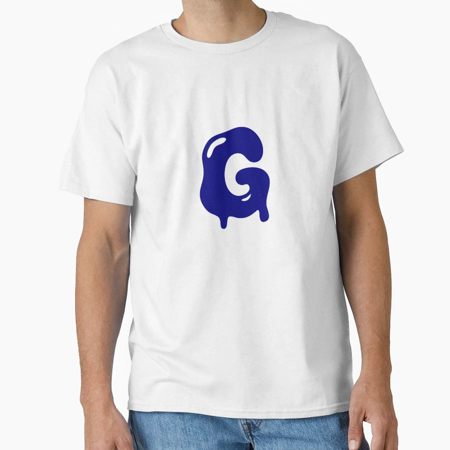 Glossy Dark Blue Liquid Letter G T-Shirt - Unique Graphic for Adults - T-Shirt, Sweatshirt, Hoodie