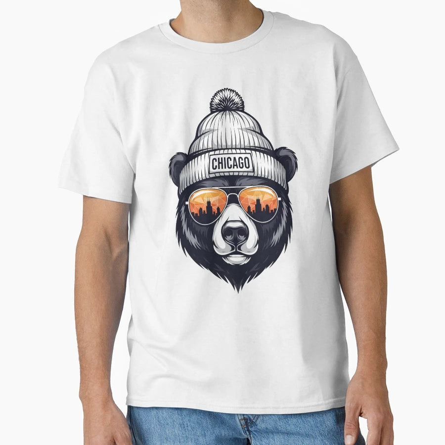 Chicago Bear T-Shirt - Custom Art Print Unisex - T-Shirt, Sweatshirt, Hoodie