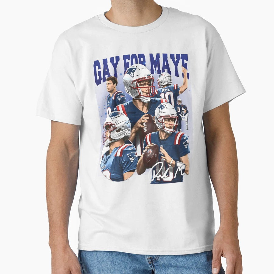 Gay Maye New England Football T-Shirt - Minimalist Print for Adults - T-Shirt, Sweatshirt, Hoodie