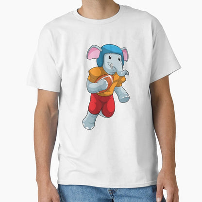 Elephant Football Sports T-Shirt - Graphic Print Unisex - T-Shirt, Sweatshirt, Hoodie