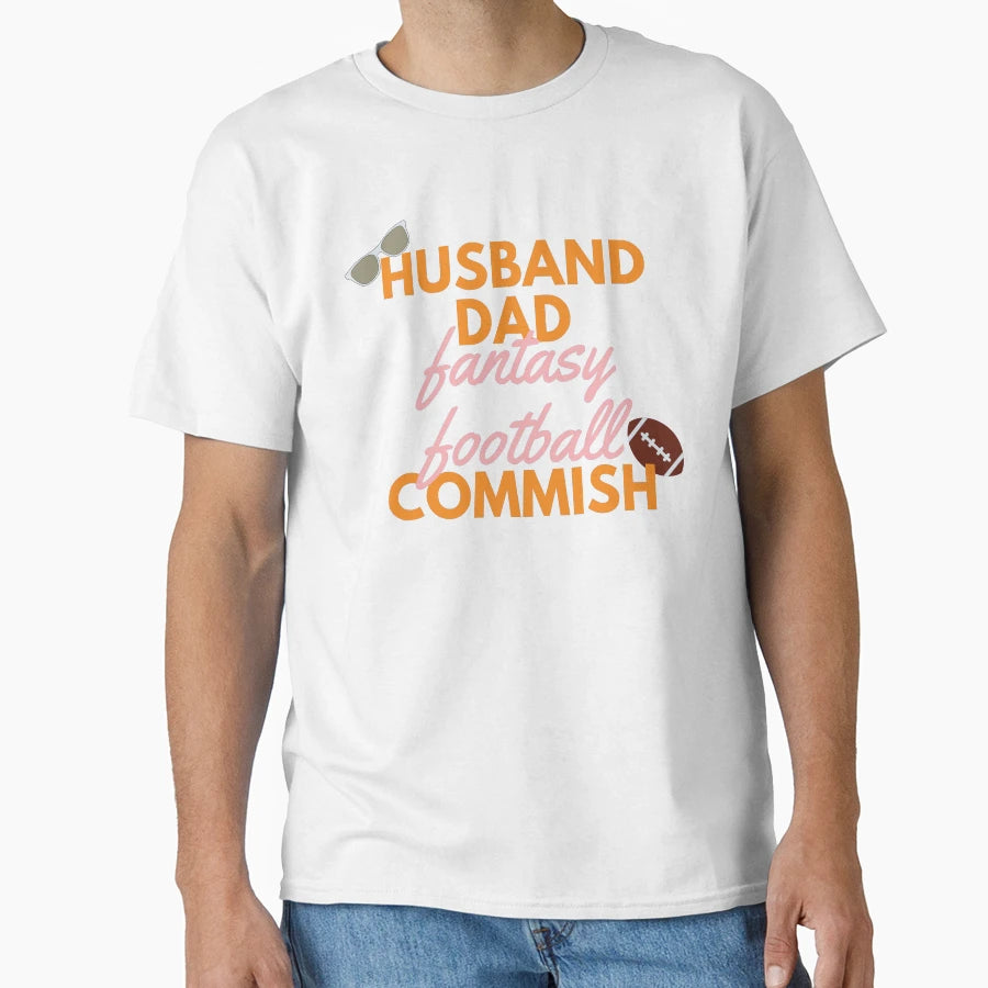 Husband Dad Fantasy Football Commish T-Shirt - Minimalist Print for Adults - T-Shirt, Sweatshirt, Hoodie