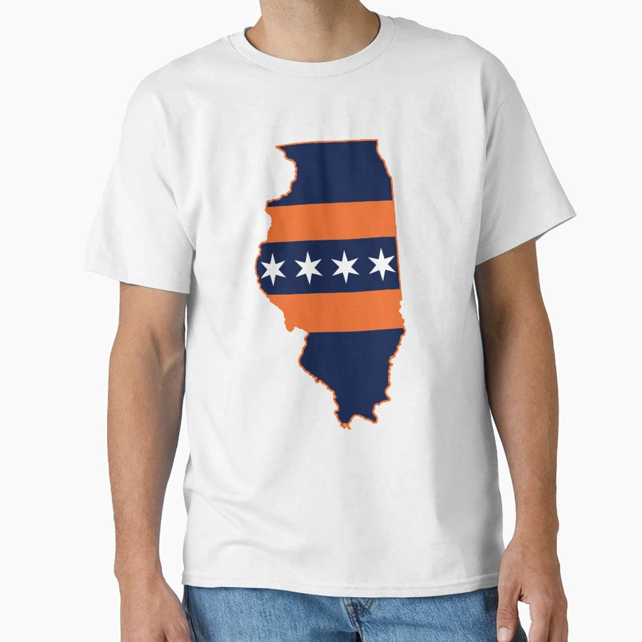 Illinois Chicago Flag Bears T-Shirt - Casual Everyday Wear Men Women - T-Shirt, Sweatshirt, Hoodie