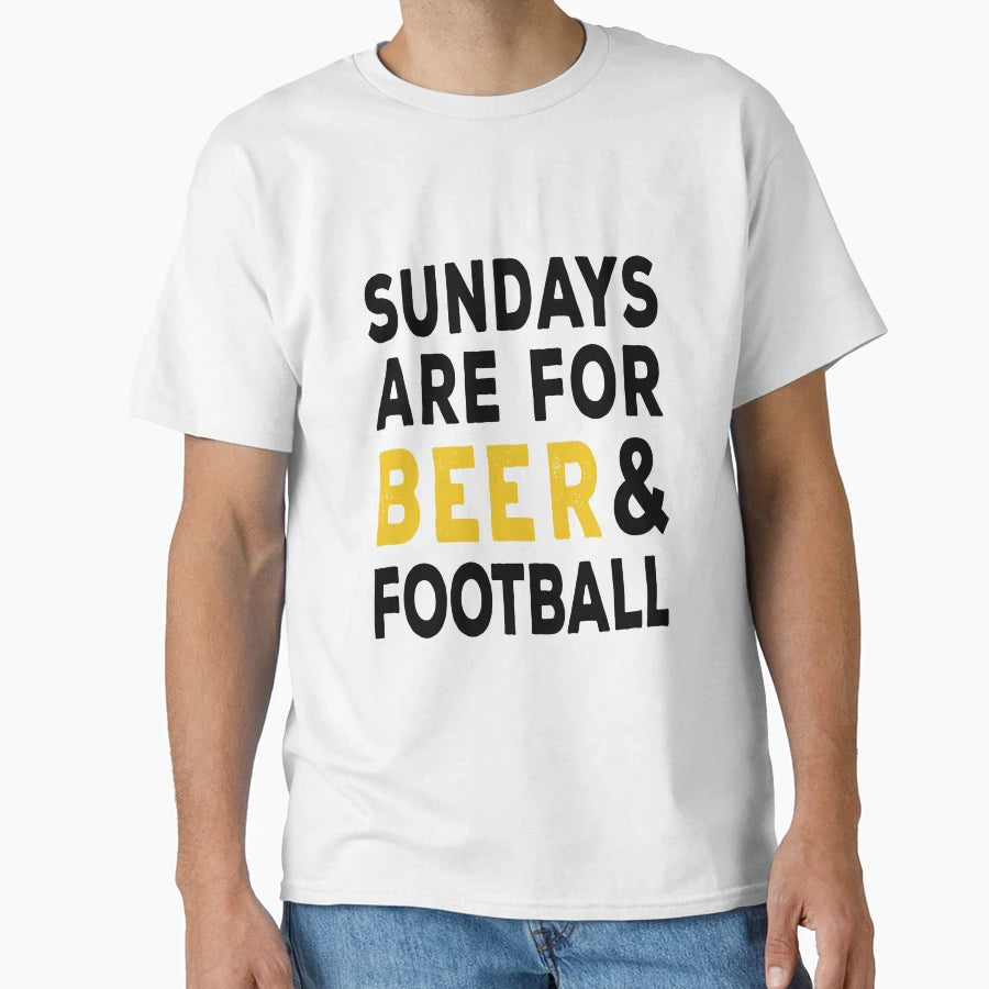 Sundays Are Beer And Football T-Shirt - Novelty Apparel Unisex - T-Shirt, Sweatshirt, Hoodie