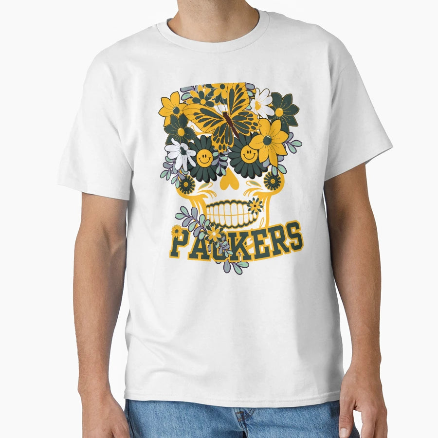 Green Bay Packers Scull T-Shirt - Casual Everyday Wear for Adults - T-Shirt, Sweatshirt, Hoodie