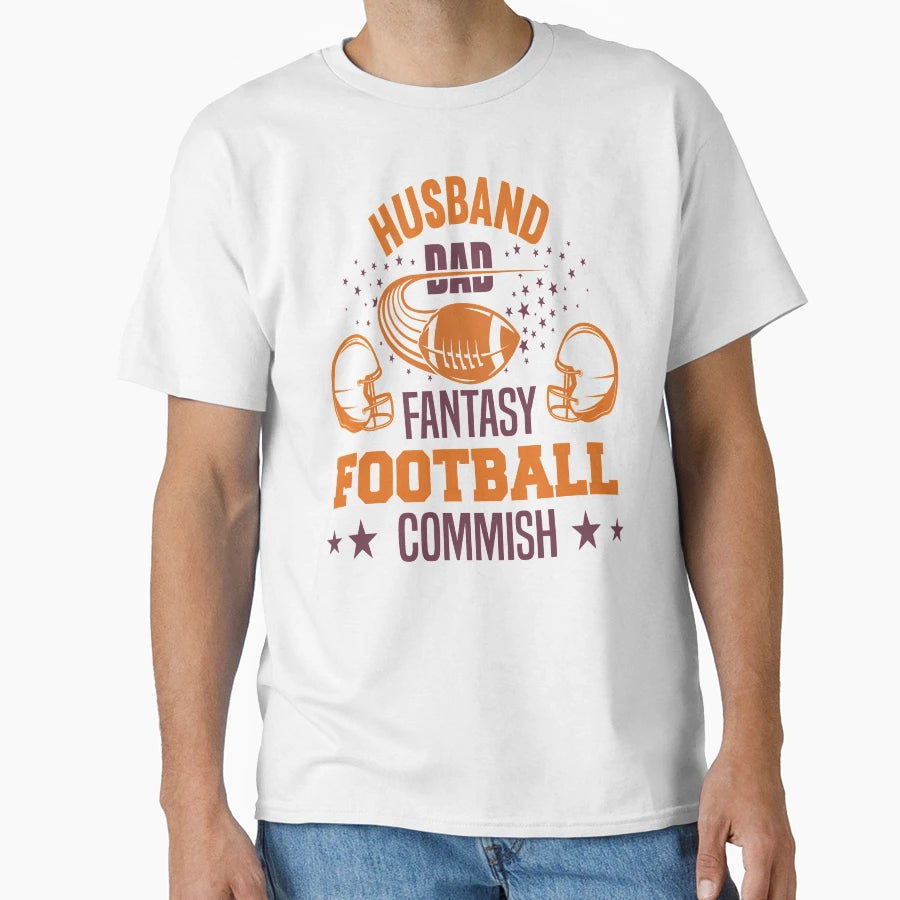 Husband Dad Fantasy Football T-Shirt - Fun Novelty Design for Adults - T-Shirt, Sweatshirt, Hoodie
