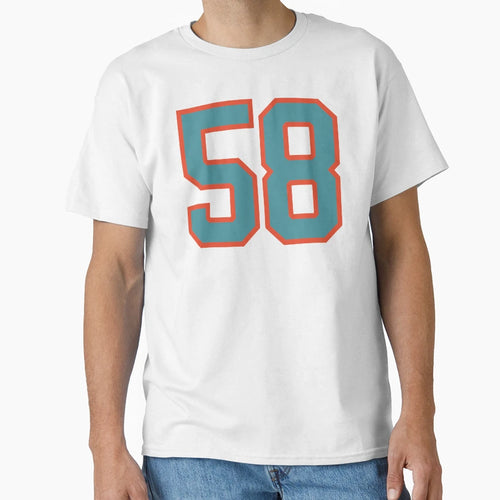 58 Number Aqua Orange Lucky Sports Fifty T-Shirt - Trendy Graphic Unisex - T-Shirt, Sweatshirt, Hoodie