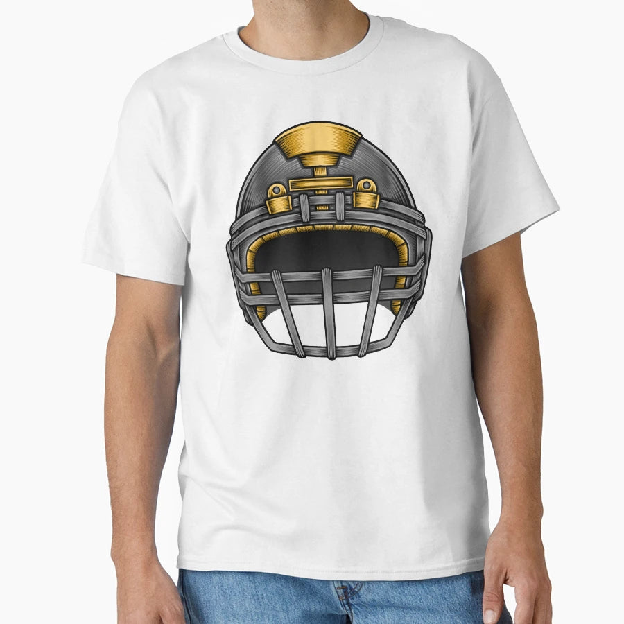 American Football Helmet Illustration T-Shirt - Trendy Graphic for Adults - T-Shirt, Sweatshirt, Hoodie