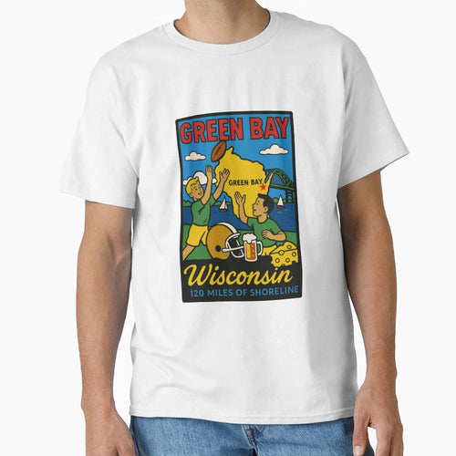 Green Bay Wisconsin Decal T-Shirt - Graphic Print Unisex - T-Shirt, Sweatshirt, Hoodie