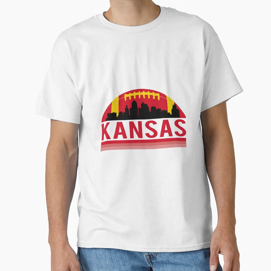 Kansas City Football Skyline T-Shirt - Fun Novelty Design Men Women - T-Shirt, Sweatshirt, Hoodie