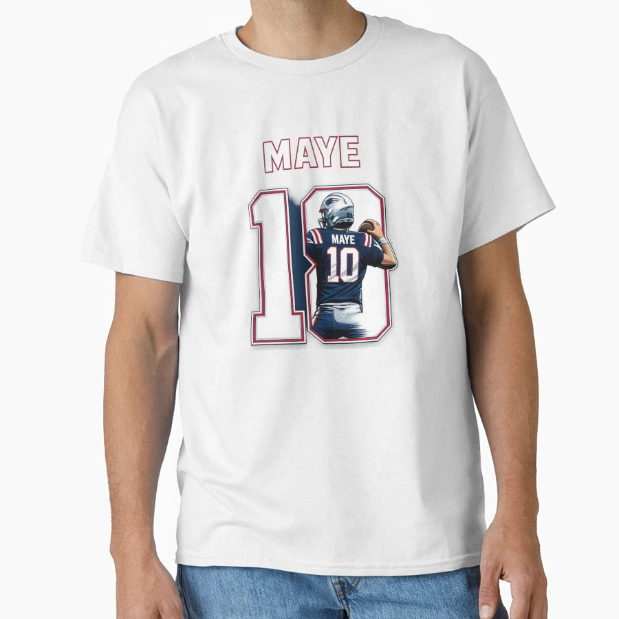 Drake Maye Bold Patriots Number 10 T-Shirt - Fun Novelty Design Men Women - T-Shirt, Sweatshirt, Hoodie