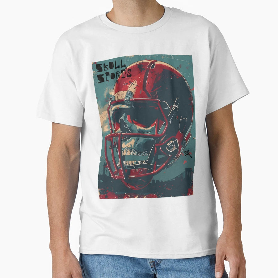 American Football Skull Skull Skull T-Shirt - Novelty Apparel Unisex - T-Shirt, Sweatshirt, Hoodie