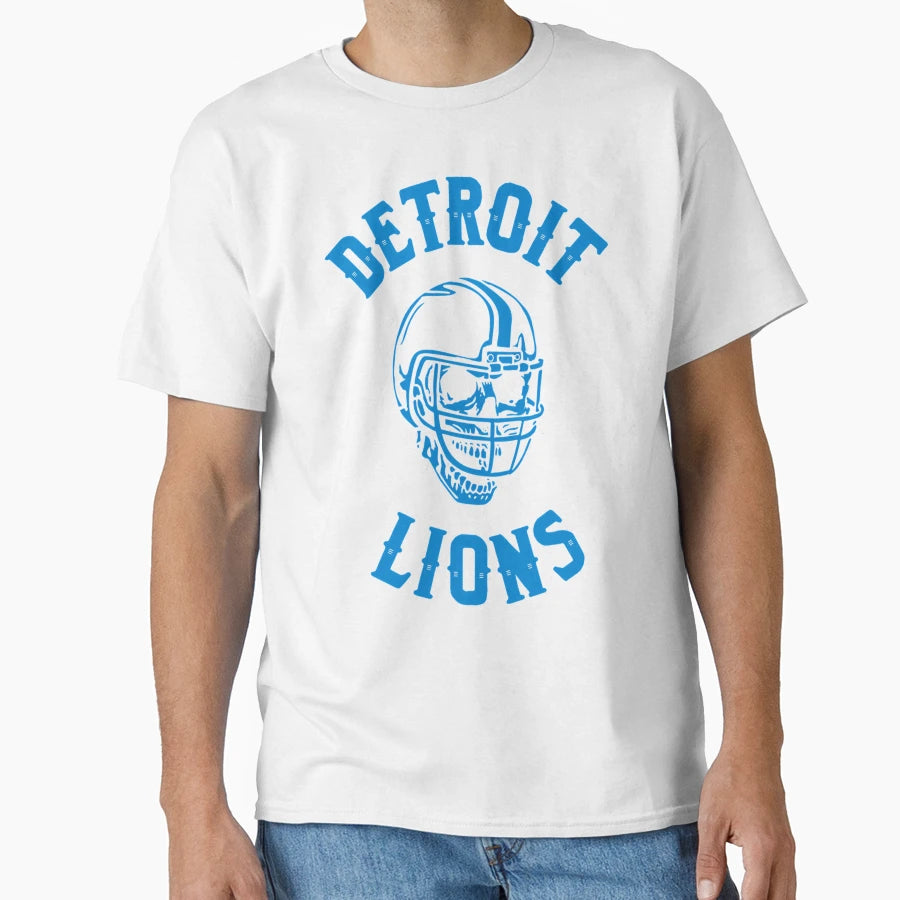 Detroit Lions Skull Football Grit T-Shirt - Novelty Apparel Men Women - T-Shirt, Sweatshirt, Hoodie