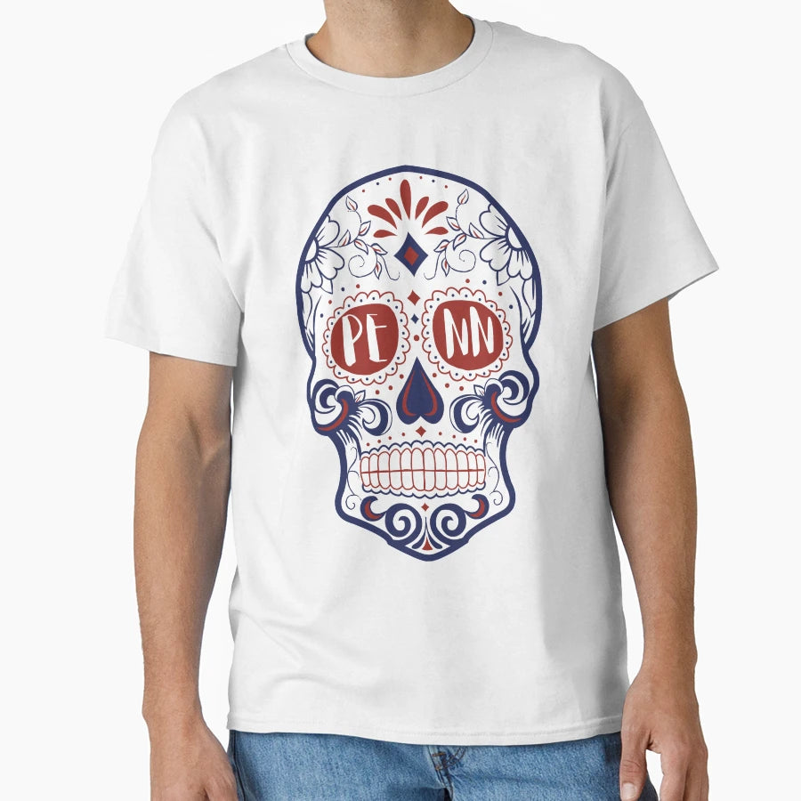 Mexican Skull Penn Art Tattoo Calavera T-Shirt - Custom Art Print Unisex - T-Shirt, Sweatshirt, Hoodie