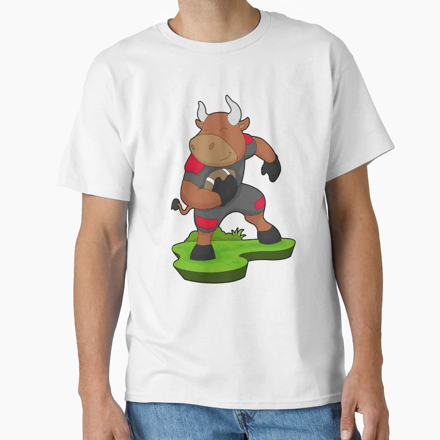 Bull American Football Sports T-Shirt - Trendy Graphic Unisex - T-Shirt, Sweatshirt, Hoodie