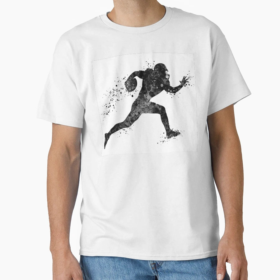 American Football Player Black And White T-Shirt - Graphic Print Men Women - T-Shirt, Sweatshirt, Hoodie