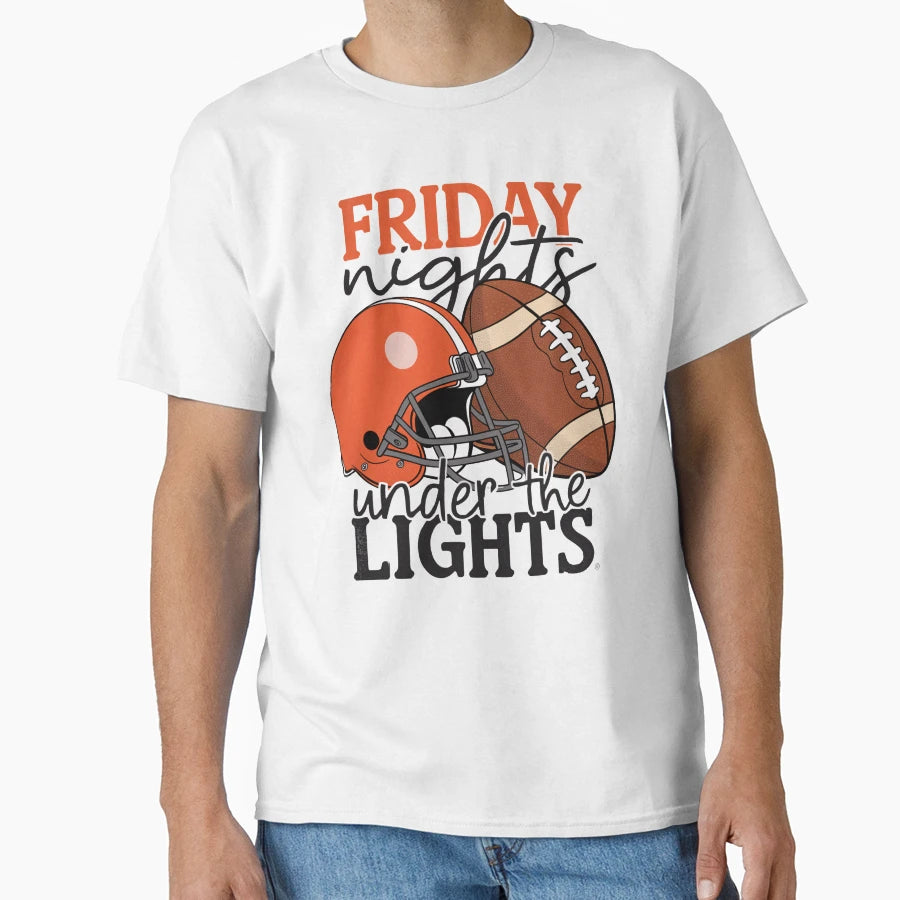 Friday Nights Under Lights Football Fan T-Shirt - Custom Art Print Unisex - T-Shirt, Sweatshirt, Hoodie