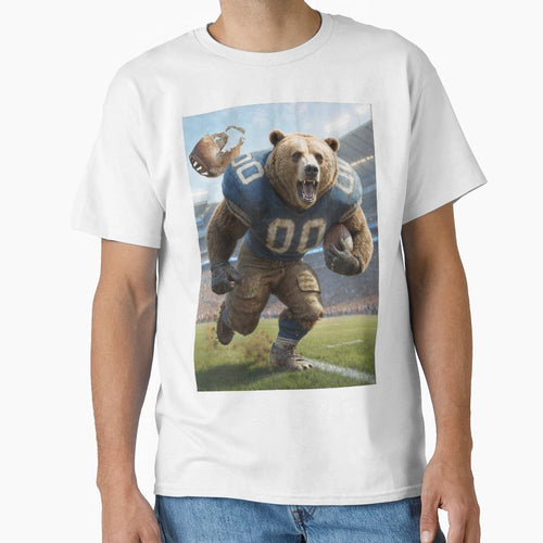 Old School Gridiron Bear Mascot T-Shirt - Fun Novelty Design for Adults - T-Shirt, Sweatshirt, Hoodie