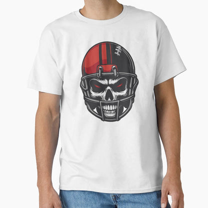 Scary Skull American Football Helmet T-Shirt - Graphic Print Unisex - T-Shirt, Sweatshirt, Hoodie