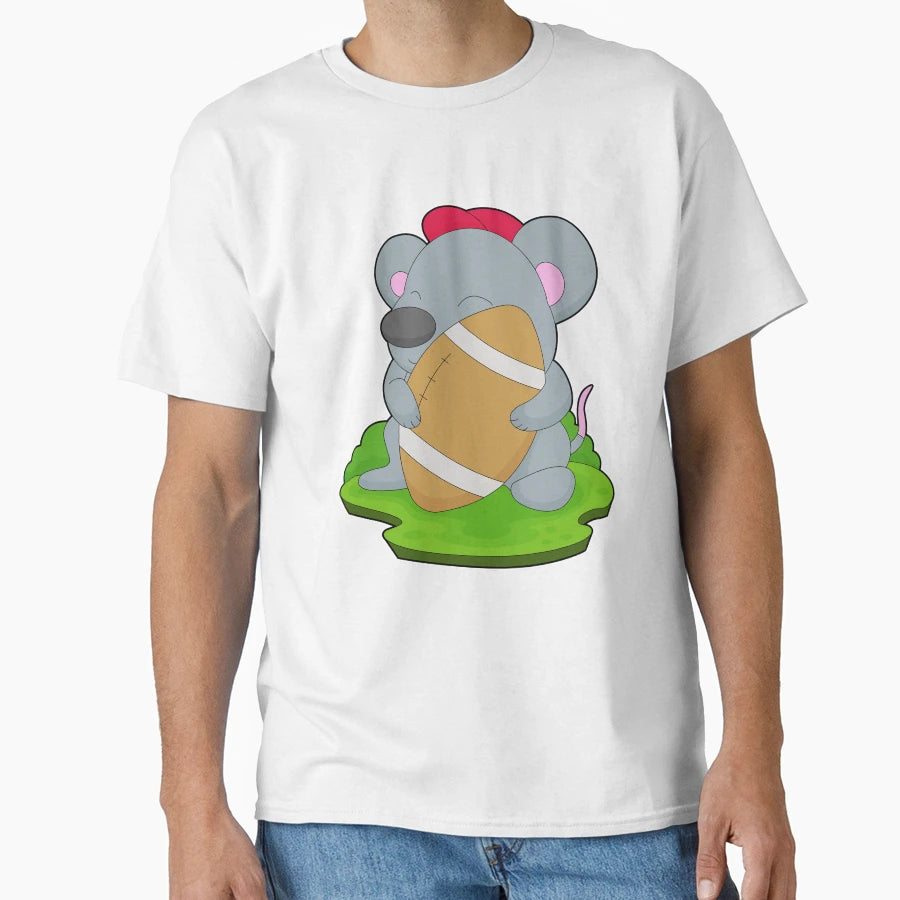 Mouse American Football Sports T-Shirt - Custom Art Print Men Women - T-Shirt, Sweatshirt, Hoodie