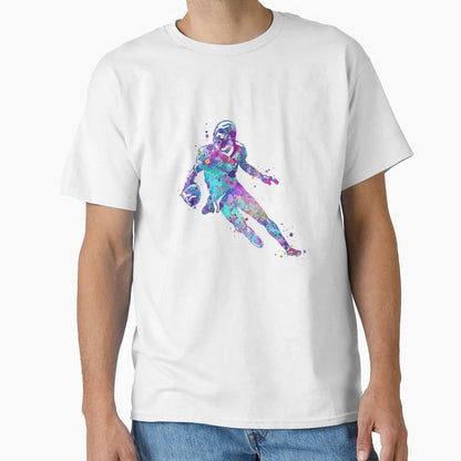 American Football Player Watercolor T-Shirt - Trendy Graphic Men Women - T-Shirt, Sweatshirt, Hoodie