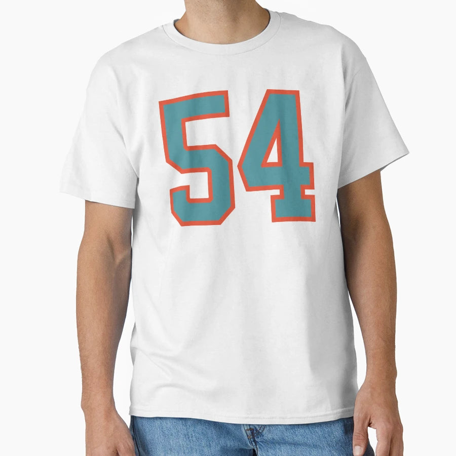 54 Number Aqua Orange Lucky Sports T-Shirt - Custom Art Print for Adults - T-Shirt, Sweatshirt, Hoodie
