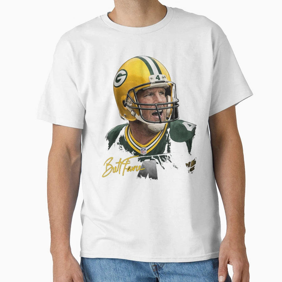Brett Favre Packers Qb Icon Helmet T-Shirt - Casual Everyday Wear Unisex - T-Shirt, Sweatshirt, Hoodie