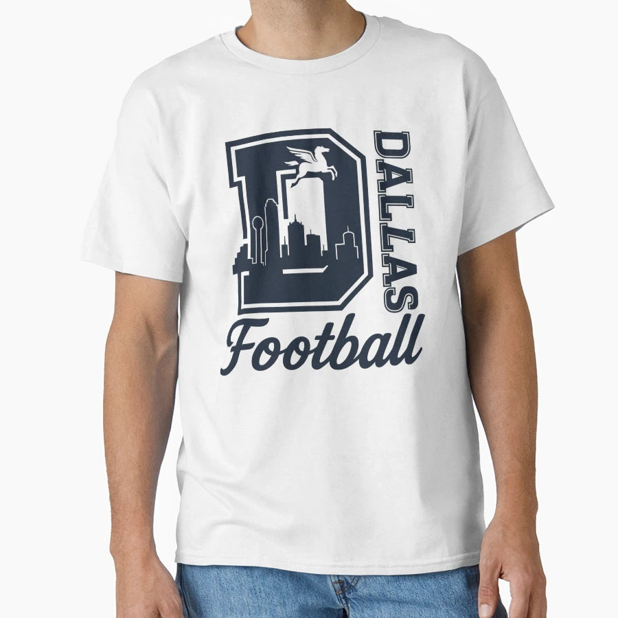 Dallas Skyline Pegasus Football T-Shirt - Fun Novelty Design Men Women - T-Shirt, Sweatshirt, Hoodie