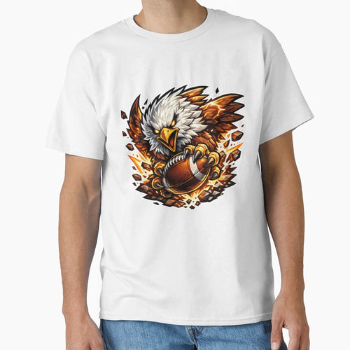 American Football Eagle Mascot Aggressive T-Shirt - Novelty Apparel Unisex - T-Shirt, Sweatshirt, Hoodie