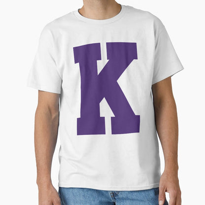 Alphabet Purple K Sports Letter K T-Shirt - Novelty Apparel for Adults - T-Shirt, Sweatshirt, Hoodie
