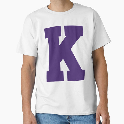 Alphabet Purple K Sports Letter K T-Shirt - Novelty Apparel for Adults - T-Shirt, Sweatshirt, Hoodie