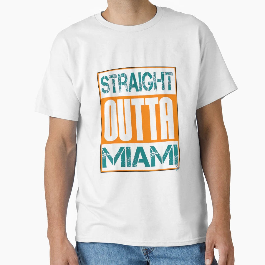 Miami Hip Hop City Name Straight Outta T-Shirt - Trendy Graphic for Adults - T-Shirt, Sweatshirt, Hoodie