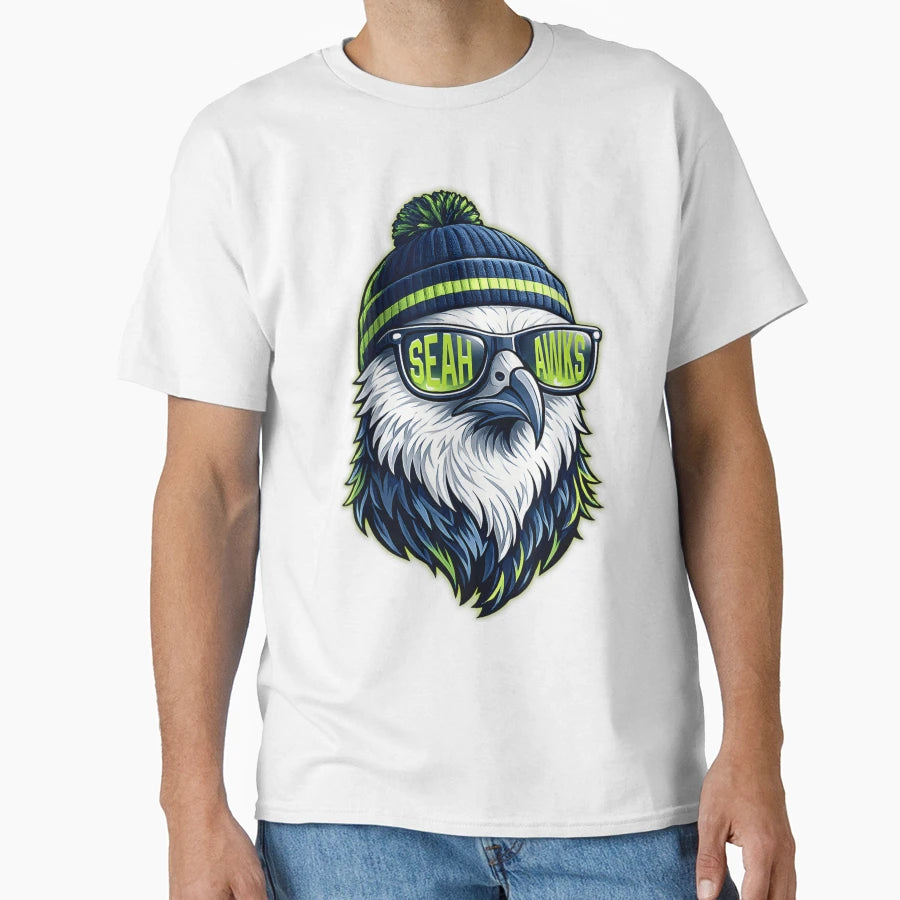 Seattle Seahawk Eagle Sunglasses T-Shirt - Fun Novelty Design for Adults - T-Shirt, Sweatshirt, Hoodie