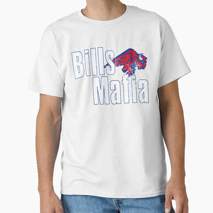 Buffalo Mafia Charging Bison Grunge T-Shirt - Fun Novelty Design Men Women - T-Shirt, Sweatshirt, Hoodie
