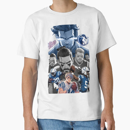 Colts 4Sl Oline And Coach T-Shirt - Aesthetic Graphic Unisex - T-Shirt, Sweatshirt, Hoodie
