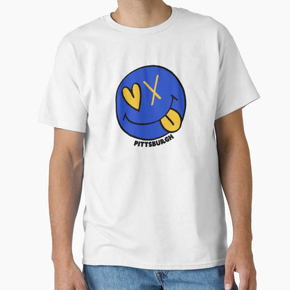 Pittsburgh Smiley Face T-Shirt - Aesthetic Graphic for Adults - T-Shirt, Sweatshirt, Hoodie