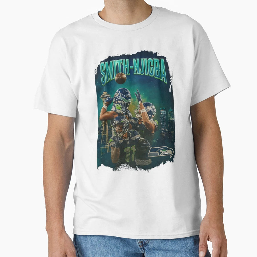 Jaxon Smith Njigba Seattle Collage T-Shirt - Minimalist Print Unisex - T-Shirt, Sweatshirt, Hoodie