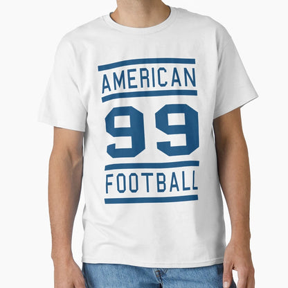 American Football Number 99 Blue Gift T-Shirt - Custom Art Print for Adults - T-Shirt, Sweatshirt, Hoodie