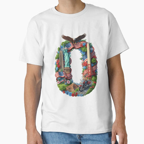 Alphabet Usa O T-Shirt - Trendy Graphic for Adults - T-Shirt, Sweatshirt, Hoodie