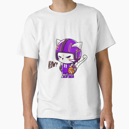 Cat Society Cat Football Player T-Shirt - Trendy Graphic for Adults - T-Shirt, Sweatshirt, Hoodie