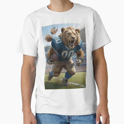 Old School Gridiron Lion Mascot T-Shirt - Fun Novelty Design Men Women - T-Shirt, Sweatshirt, Hoodie